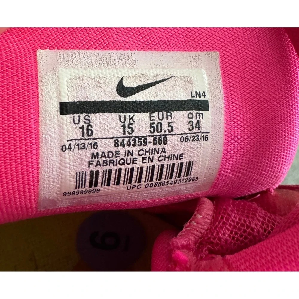 NIKE Men HyperDunk 2016 Breast Cancer Awareness Pink Basketball Shoes (Size 16)
